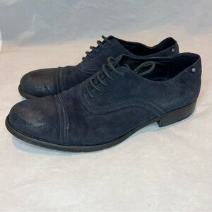 Welfare Absolute Comfort Navy Blue Suede Leather Lace Up Men’s Oxford Shoes